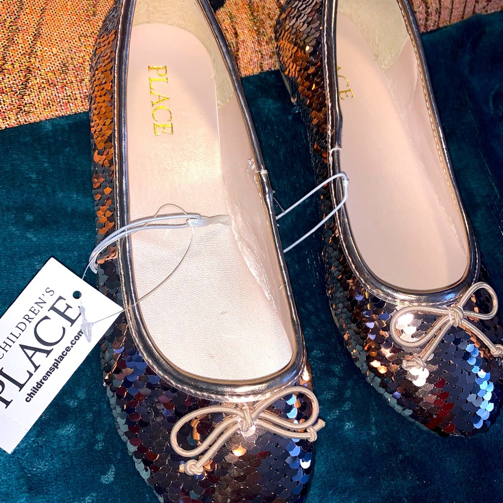 Pink sequins ballerina shoes, never worn, new